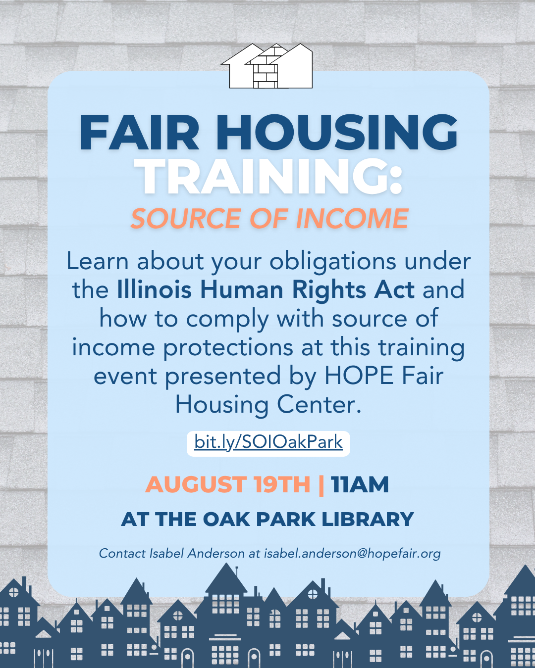 oak park soi training 1 august Fair Housing Training: Source of Income for Oak Park Housing Providers